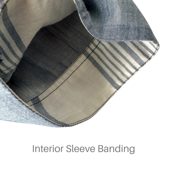 ANTHROPOLOGIE HOLDING HORSES BLUE CHAMBRAY COTTON DRESS STRIPED UNDERSKIRT | 4 - Picture 6 of 14